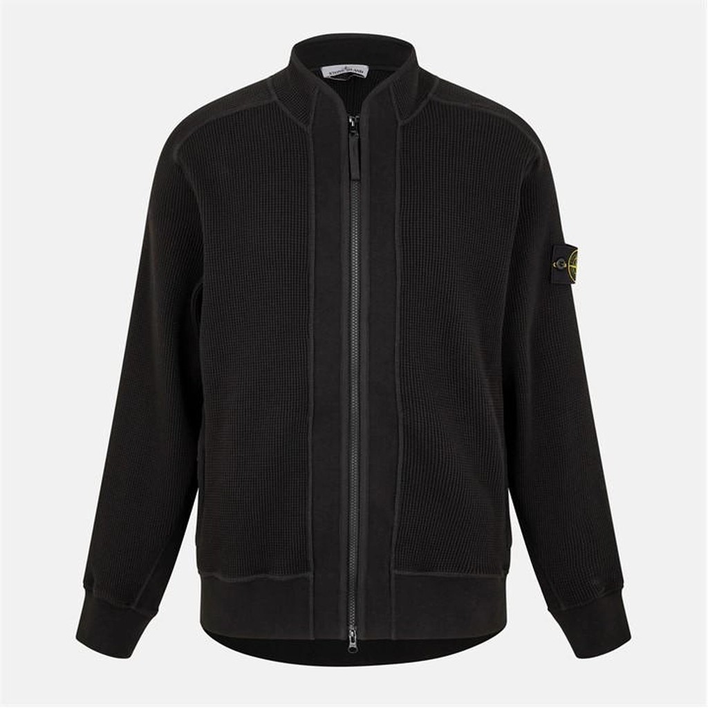 Stone Island Zip Thru Sweater - Black